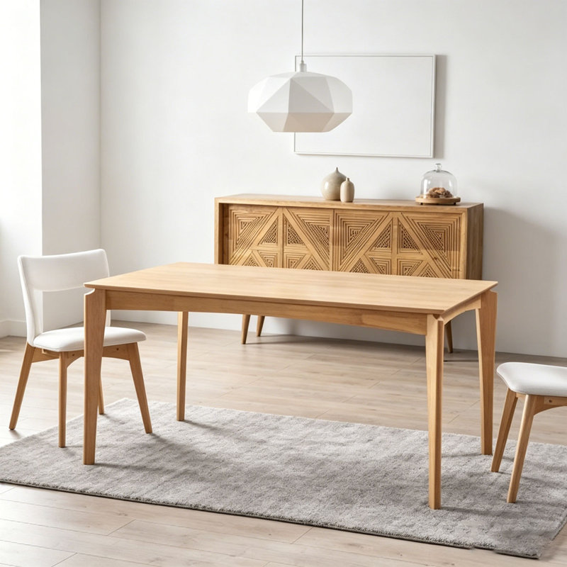 Table de salle à manger en bois d'hévéa