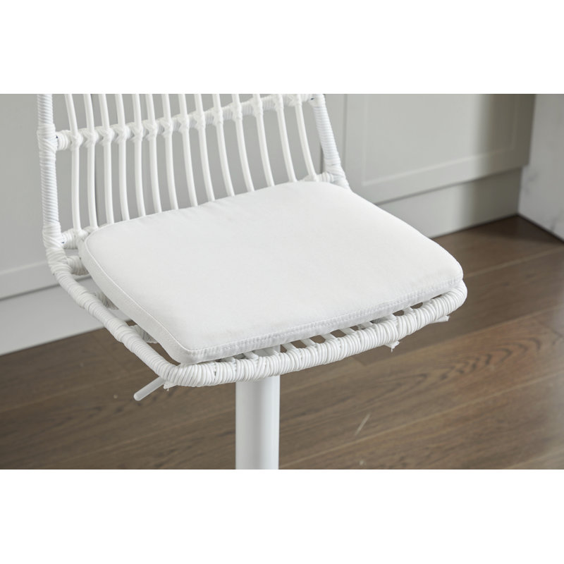 Ensemble de 2 tabourets de bar en rotin, chaise de bar pivotante à 360 °, chaise à hauteur de comptoir avec repose-pieds pour la cuisine et la salle à manger