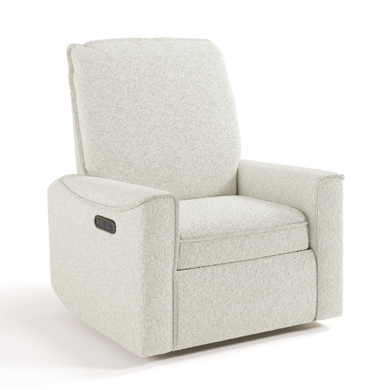 Santos Deluxe Nursery Power Recliner Swivel Glider, Ivory Boucle