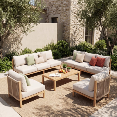 Ensemble de cordes en bois d'acacia 5 pièces Modern Modern Patio Sofas