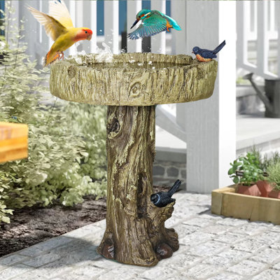 24.4 In Bird Bath For Outside, Freestanding Birdbaths & Birdfeeder, Bird Baths Feeder Bowl For Outdoors Garden Patio Yard Lawn Decor