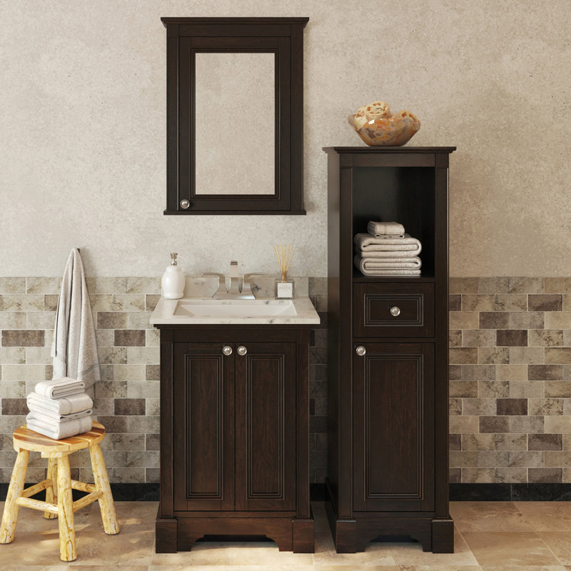 Ensemble de meubles de rangement en bois massif l 24 po x H 32 po MagickWoods, Brun