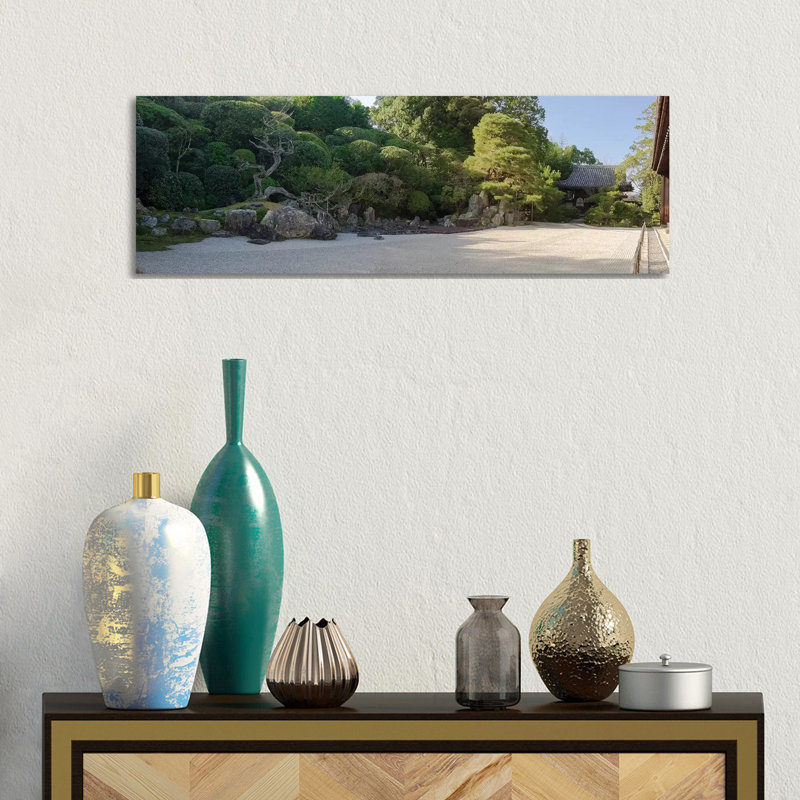 Zen Garden At Konchi-In Temple, Kyoti Prefecture, Japan by Panoramic Images - Wrapped Canvas Panoramic Print