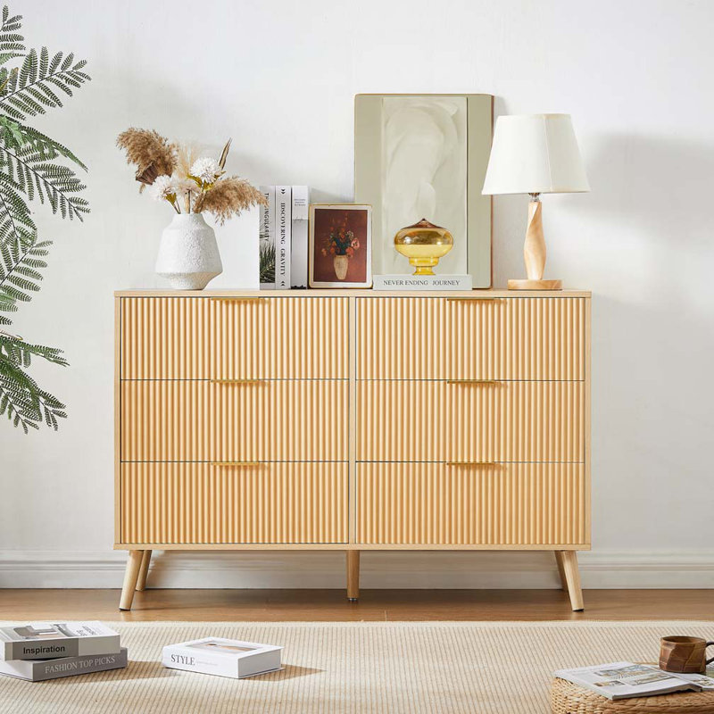 Commode à 6 tiroirs en rotin