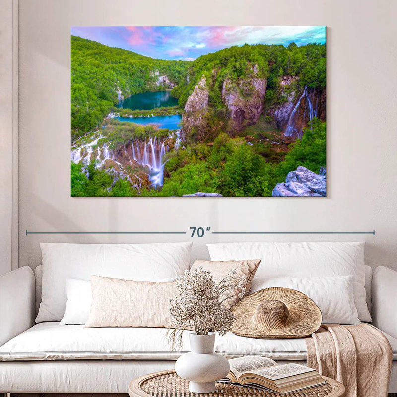 Alvord Lively Plitvice Forest And Falls, 34" H x 51" W