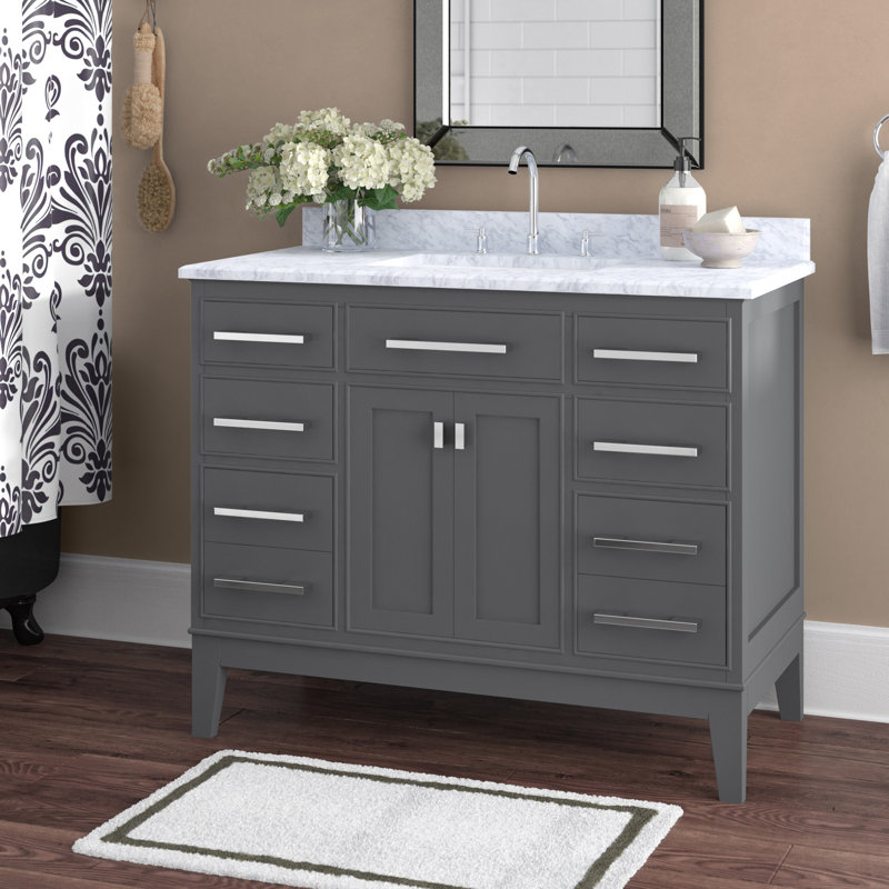 Ensemble de meuble-lavabo simple 42 po Herrell, Gris érable