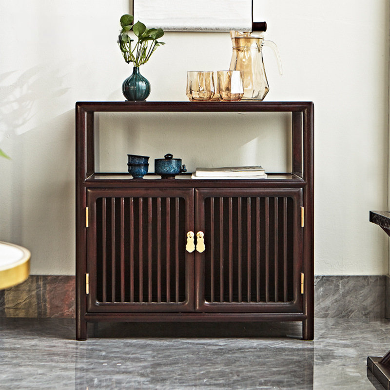 Armoire décorative avec porte grillagée de style chinois