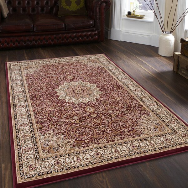 Winston Porter Addyson Polyester Chenille Braided Area Rug in Burgundy &  Reviews