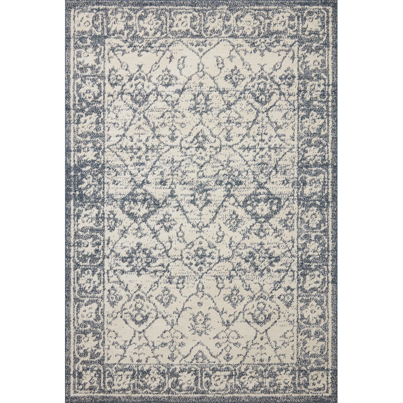 Magnolia Home by Joanna Gaines Gigi Ivory / Blue Area Rug, Rectangle 7'10" x 10'