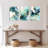 Abstract Teal and Gold Marble Canvas Wrapped Wall Art, Modern Oil Painting Print (Set of 3)-1302740620