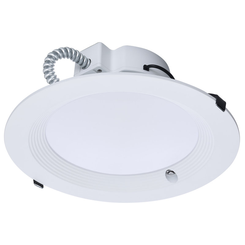 38W Field Selectable LED 10-Inch Commercial Downlight Dual Dimming Integrated Emergency Driver Round 120-277V