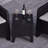 Black Rattan Square Coffee Table Wood Look Top