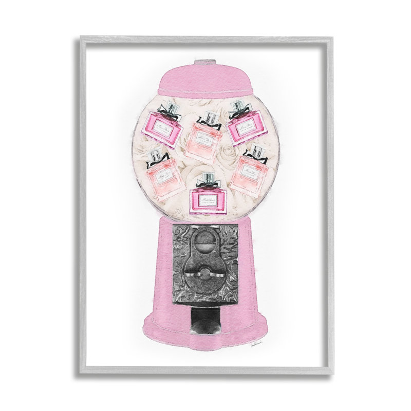 Bouteilles de parfum rose Gumball Machine Glam, L 16 po x H 16 po, Estampe numérique Farmhouse