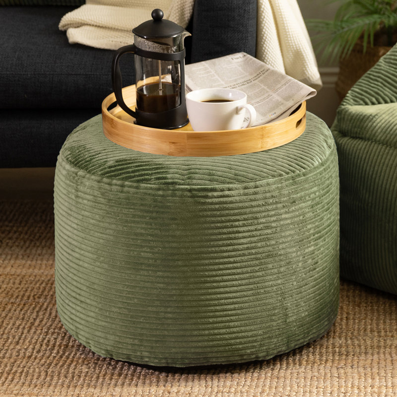 Soul 55Cm Round Pouffe, Sage Green