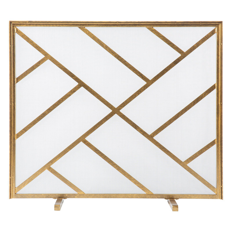 Amsterdam Steel Fireplace Screen, Royal Gold
