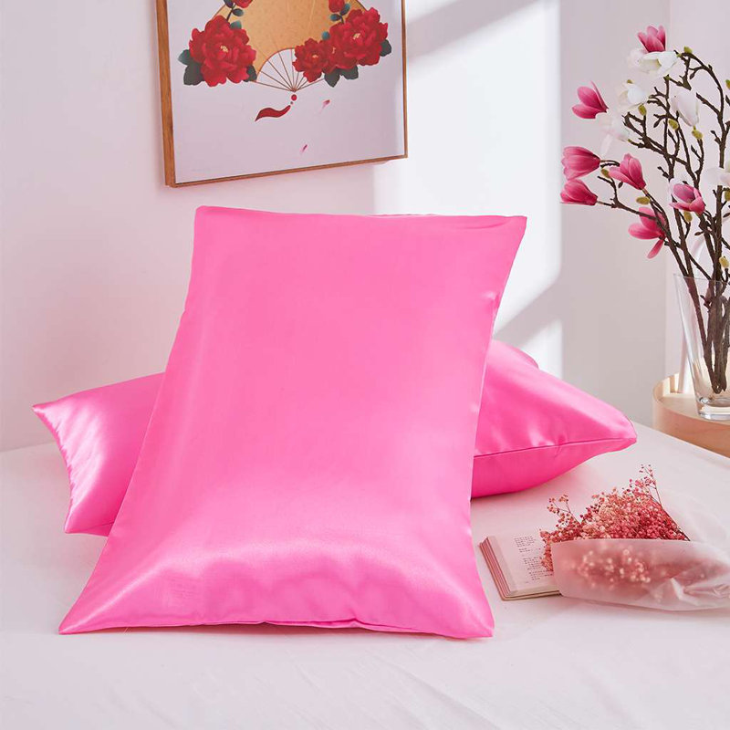 Ensemble de 2 valises pour chambre d'amis en polyester, Taies d'oreiller pour grand lit, Rose