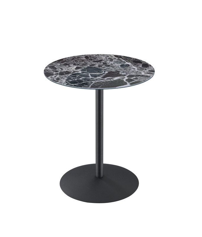 Table d'appoint 44,5 x 44,5 x 51 cm (verre) - Noir 1 pièce - Marbre