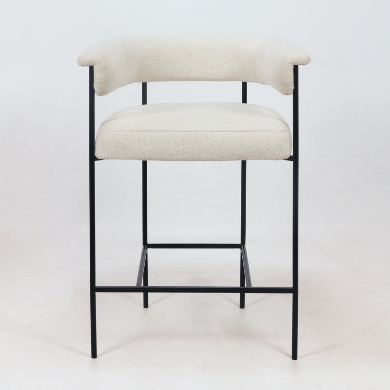 Brathwaite Counter Stool, Counter Stool (26.6” Seat Height), Cream Fabric