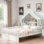 Lit maison en bois avec tablettes de tête de lit-867934079-867934076
