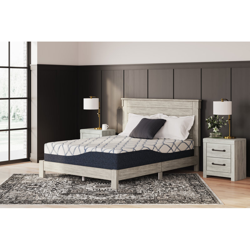 Full Blue and White Adjustable Memory Foam Mattress