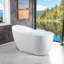 Baignoire de trempage autoportante en acrylique avec drain réversible-75959344