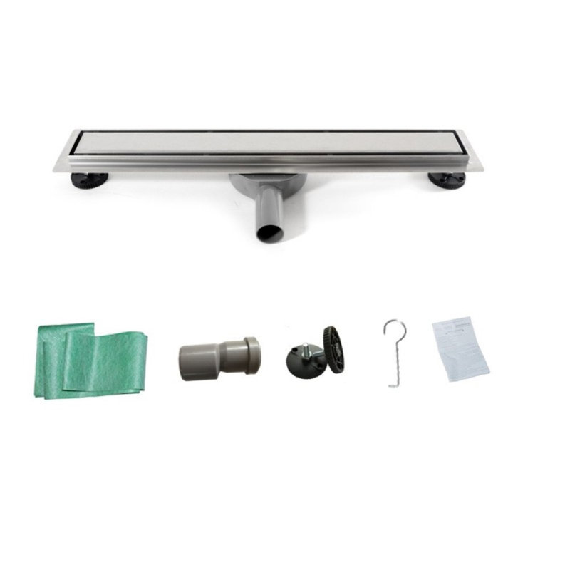 Calzada Linear Grid Waste Shower Drain, 50cm H x 54cm W x 5.2cm D