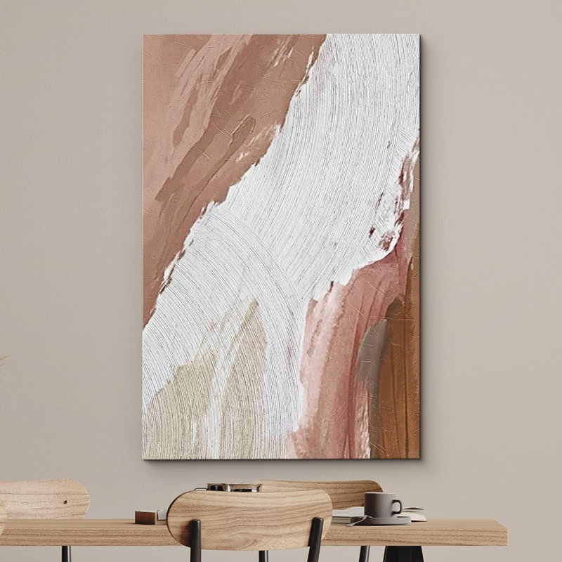 Grunge abstrait effet de coup de peinture rouille brun clair coup de peinture paysage abstrait formes illustrations moderne Art Decor minimal