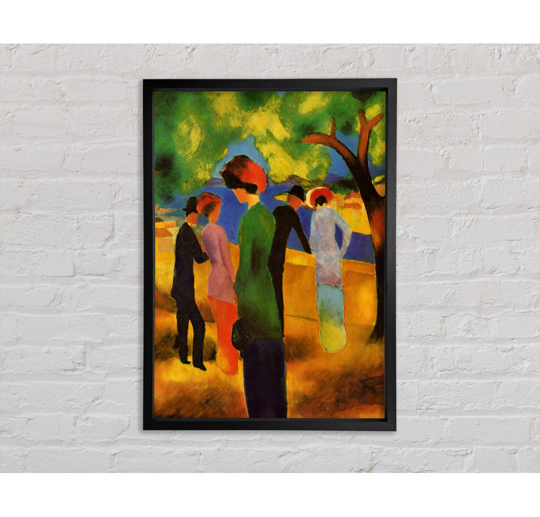 Lady In A Green Jacket von August Macke - Einzelbildrahmen Kunstdrucke auf Leinwand