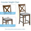 Ensemble de table de salle à manger 5 pièces à hauteur de comptoir, table carrée en bois avec 4 chaises rembourrées pour les petits espaces-156224917-156224915-156224916