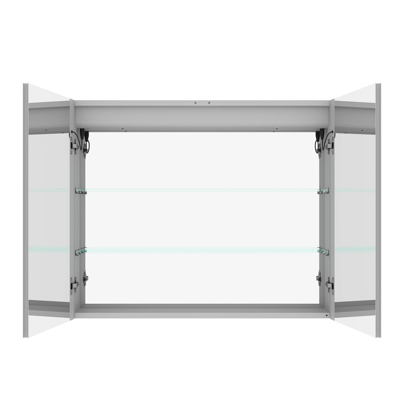 36 X 30 Inch Medicine Cabinet With Led Mirror - Fog Technology Dimmable Colour Choices And Memory Function Timer Recessed/surface Mount Aluminum Double Door Bathroom Fog, Adjustable Lighting Settings