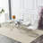 51.18" Rectangular Clear Tempered Glass Dining Table,Stylish Design with Silver Chrome Plated Metal Legs, Dining Table for Dining Room-331758408-331758409