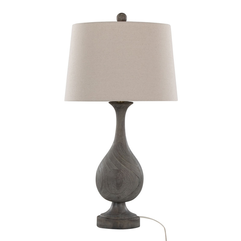 Contemporary Accent Table Lamp, Gris foncé, Beige