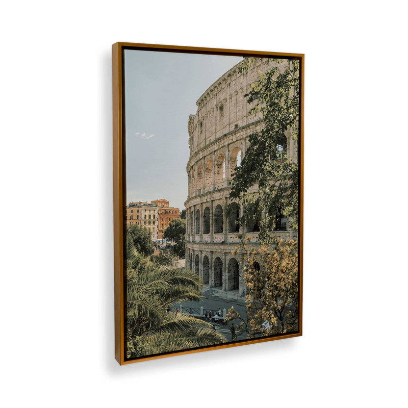 Impression sur toile Roman Glory, dans un cadre blanc opaque, 48 po x 32 po, Cadre flottant or poli