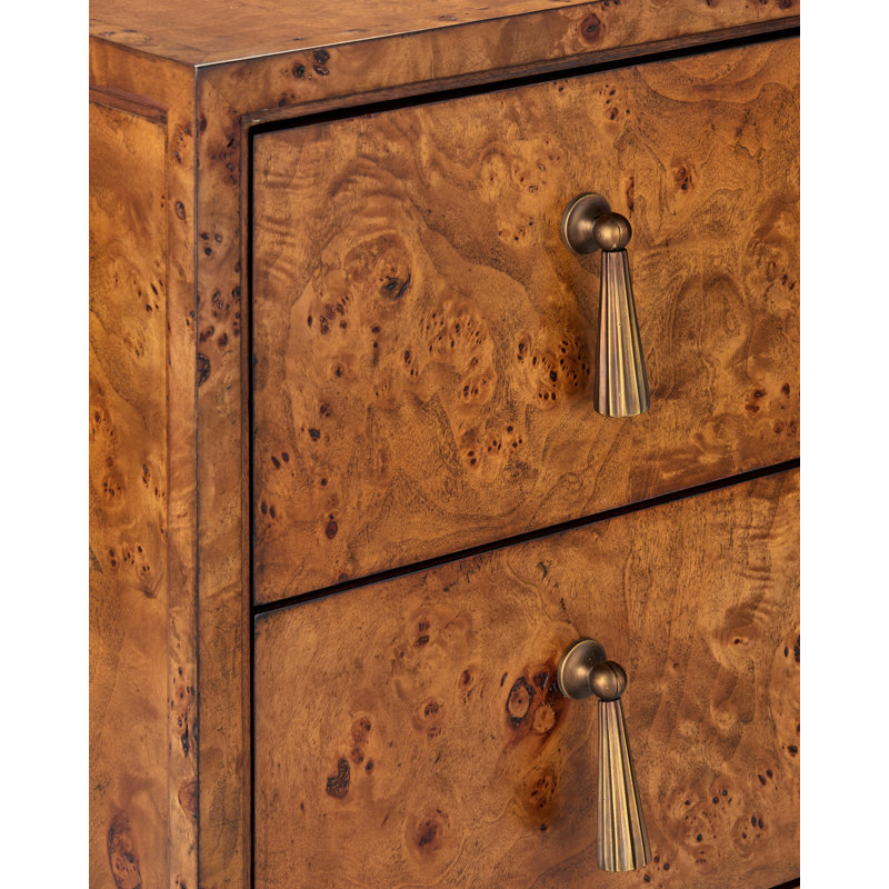 Evie Solid Wood Accent Chest, Mappa Burl