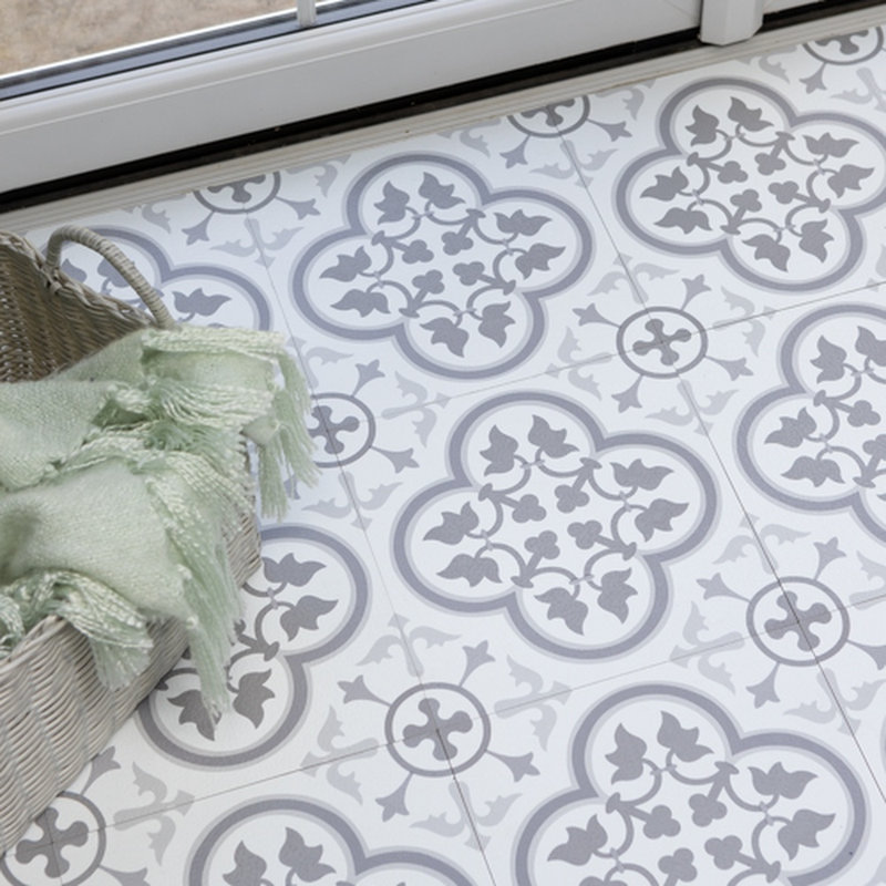 Remy Grey 30.48 x 30.48cm Self-adhesive Vinyl Floor Tiles Pack 10 (0.93sqm)