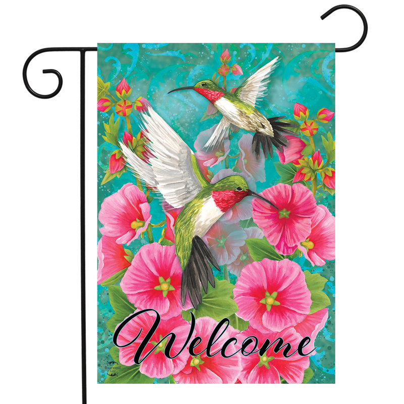 Hummingbird Dance Spring Garden Flag