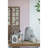 7.1X7.1X9.6" Gray Cement Lantern With Oval Cut-Out Design, Indoor Outdoor Garden Decor (Without Candle)