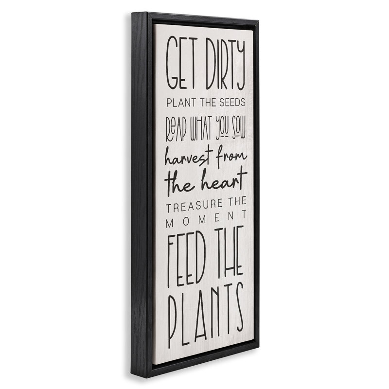 Cadre flottant Fun Garden Lignes Directrices, design par Lil 'Rue, H 31 po x l 15 po, Cadre flottant noir de jais