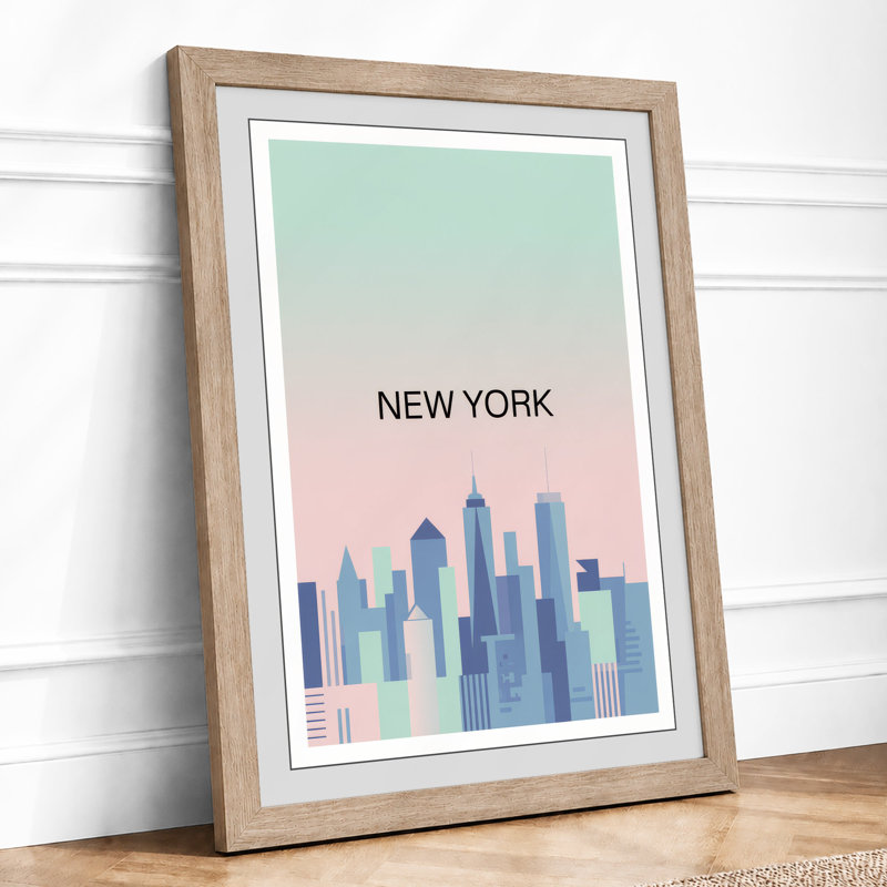 Postcard From New York Modern - Print, Oak, A4 - 29.7 x 21.0 cm