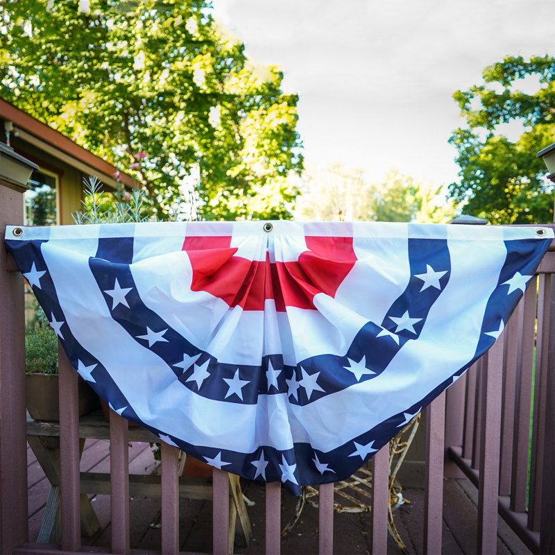 Patriotic Red White and Blue Polyester Bunting with Brass Grommets