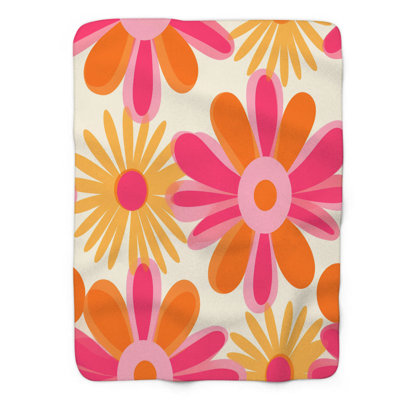 Groovy Blush - couverture Sherpa de qualité supérieure 1 pièce