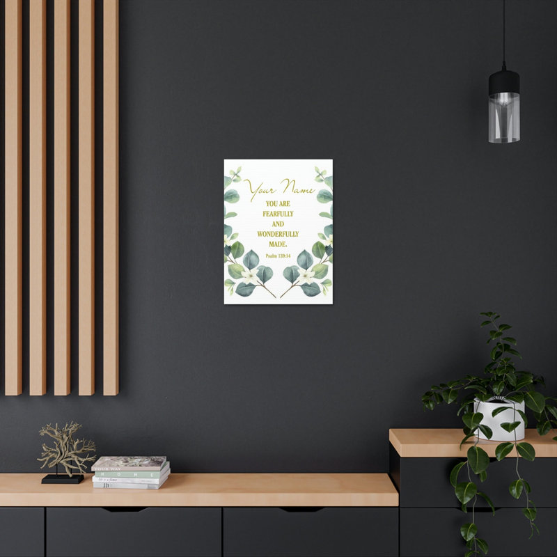 Fearfully And Wonderfully Psalm - No Frame Print on Canvas, 24cm H x 18cm W x 1.25cm D