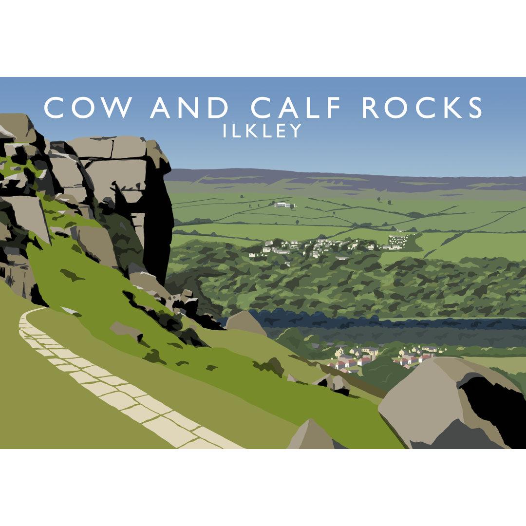 Cow and Calf Rocks by Richard O'Neil - Picture Frame Graphic Art Print on Paper