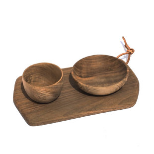 Rectangular Cutting Board & Bowls (Set of 3)