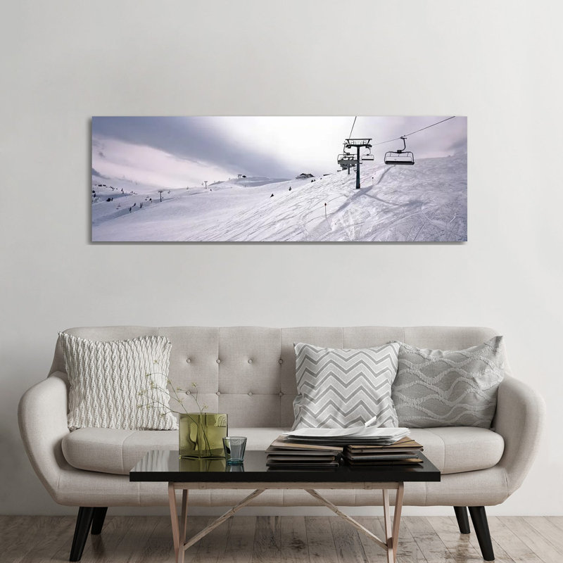 Ski Lifts In A Ski Resort, Kitzbuhel Alps, Wildschonau, Kufstein, Tyrol, Austria by Panoramic Images - Wrapped Canvas Panoramic Print