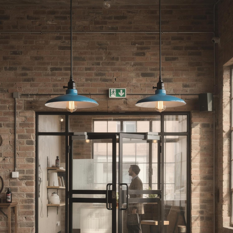 1 - Light Single Pendant, Light Blue