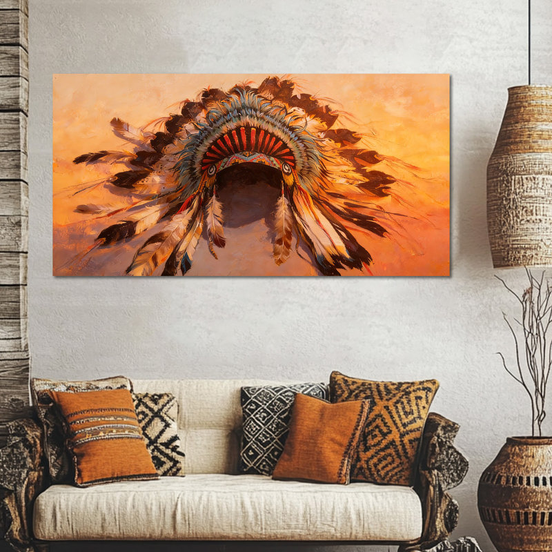 Art mural sur toile grande coiffe Crosslin, H 28 po x l 58 po