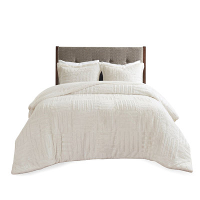 Checkerboard Faux Fur Comforter Mini For A Relaxing Full/Queen Resting Time Comfy Bed