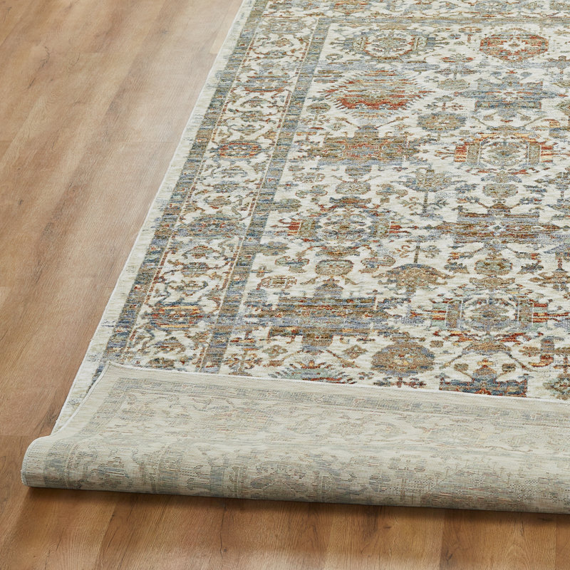 Narooma Ivory Multi Medallion Area Rug, Runner 2'6" x 10', Ivory/Red