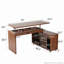 Bureau à hauteur réglable de 55,1 po avec tiroirs de rangement et armoire